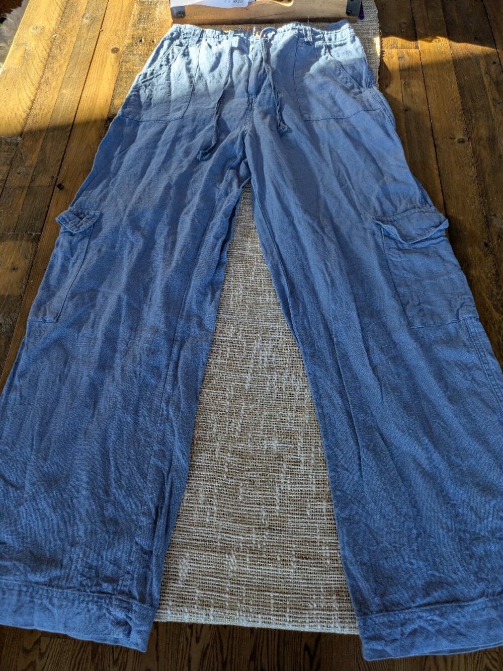 Sincerely Jules Light Blue Wide Leg Cargo Pants